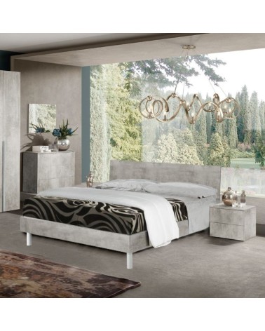 Camera Urano con armadio 6 ante battenti e letto in legno colore ossido