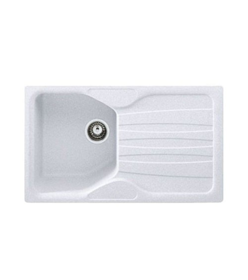 Lavello 1 vasca con gocciolatoio reversibile Franke CUG 611 in fragranite bianco
