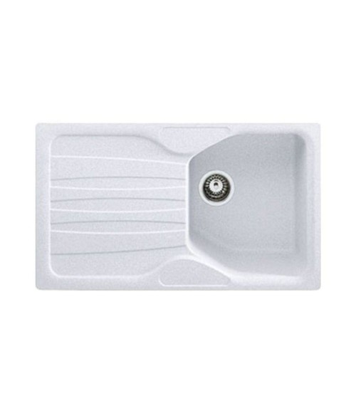 Lavello 1 vasca con gocciolatoio reversibile Franke CUG 611 in fragranite bianco