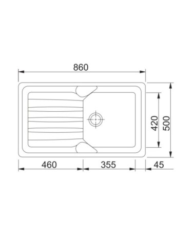 Lavello 1 vasca con gocciolatoio reversibile Franke CUG 611 in fragranite bianco