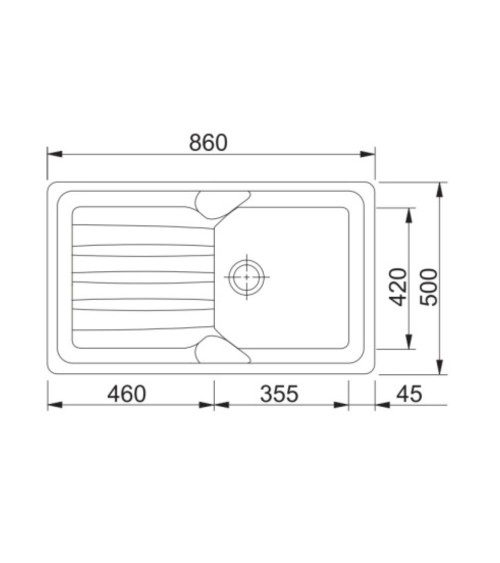 Lavello 1 vasca con gocciolatoio reversibile Franke CUG 611 in fragranite grafite