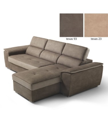 Divano letto Symposio con penisola marrone beige