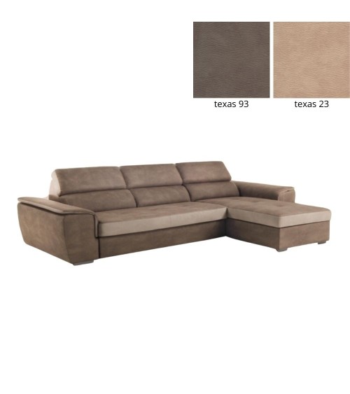 Divano letto Symposio con penisola marrone beige