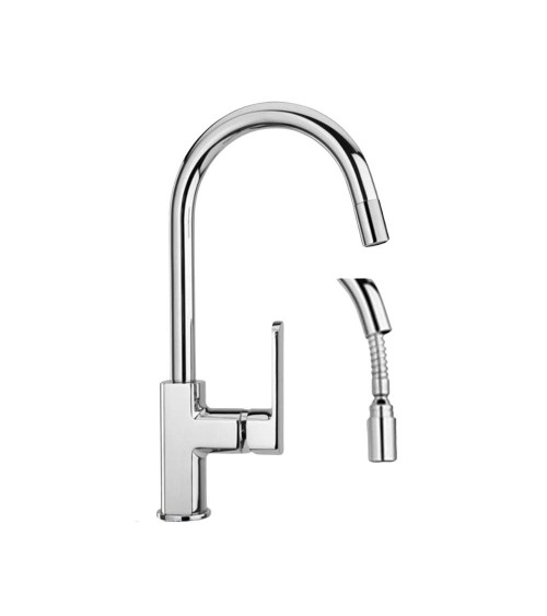 Miscelatore da cucina Paini 86CR591 cromato doccetta monogetto