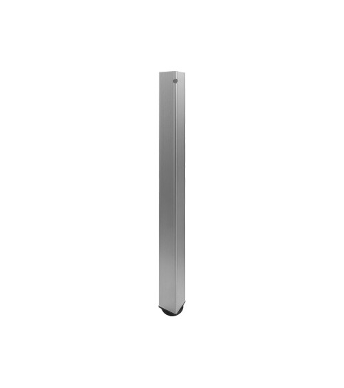 Confezione 4 gambe per tavolo in alluminio con piedini in plastica nera altezza regolabile 70.5/76.5 cm.