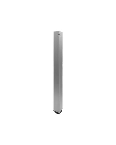 Confezione 4 gambe per tavolo in alluminio con piedini in plastica nera altezza regolabile 70.5/76.5 cm.