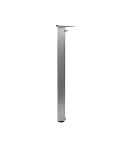 Confezione 4 gambe per tavolo in alluminio con piedini in plastica nera altezza regolabile 70.5/76.5 cm.