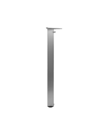 Confezione 4 gambe per tavolo in alluminio con piedini in plastica nera altezza regolabile 70.5/76.5 cm.