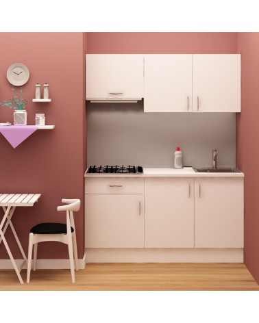 Cucina monoblocco Isernia 160 cm bianca reversibile con elettrodomestici