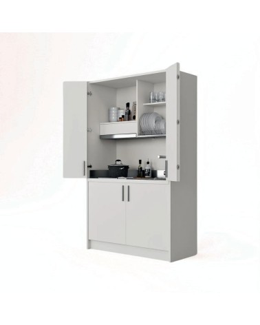 Cucina monoblocco Fold struttura e ante a libro bianco