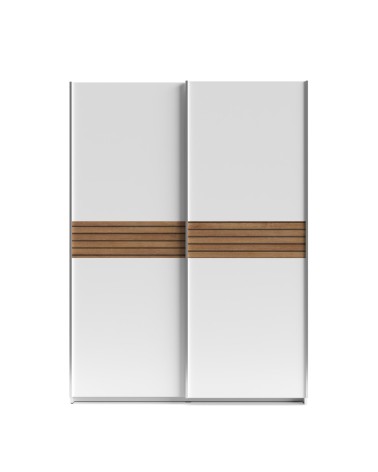 Armadio Metropol 2 ante scorrevoli 150 cm. colore bianco con inserti rovere