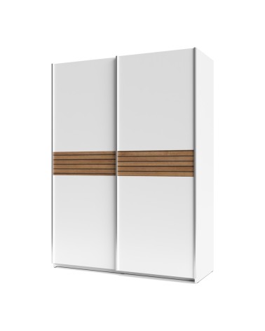 Armadio Metropol 2 ante scorrevoli 150 cm. colore bianco con inserti rovere