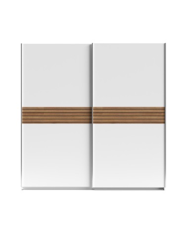 Armadio Metropol 2 ante scorrevoli 200 cm. colore bianco con inserti rovere