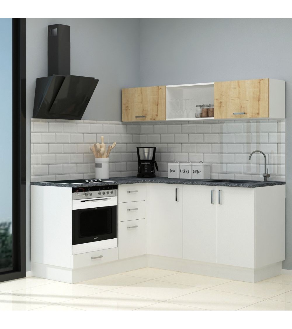 Cucina angolare Cassino bianca 180x160 reversibile