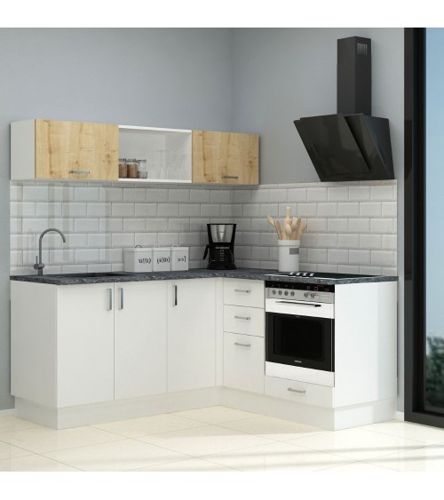 Cucina angolare Cassino bianca 180x160 reversibile