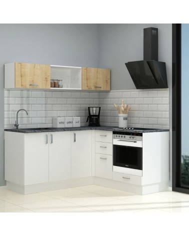 Cucina angolare Cassino bianca 180x160 reversibile