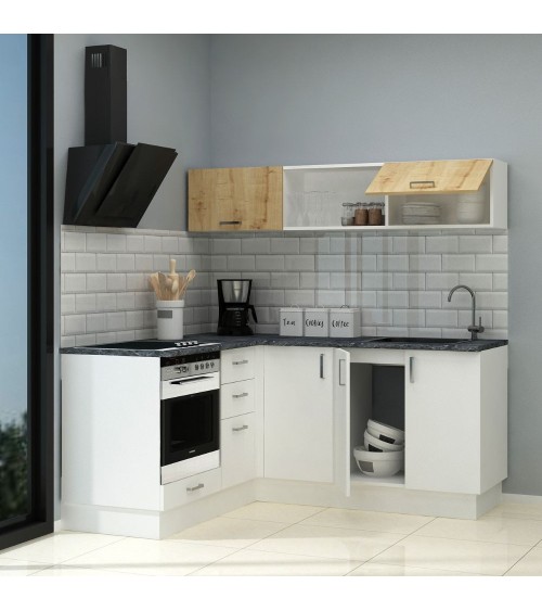 Cucina angolare Cassino bianca 180x160 reversibile