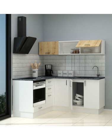 Cucina angolare Cassino bianca 180x160 reversibile
