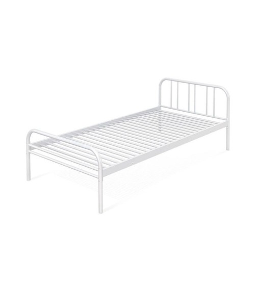 Letto singolo Genoa in metallo bianco
