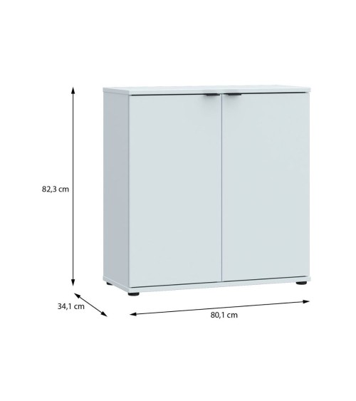Mobile multiuso Segno con due ante  L 80 cm. colore grigio chiaro