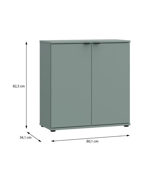 Mobile multiuso Segno con due ante  L 80 cm. colore verde salvia