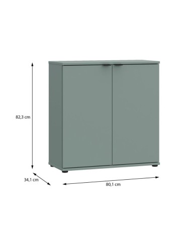 Mobile multiuso Segno con due ante  L 80 cm. colore verde salvia
