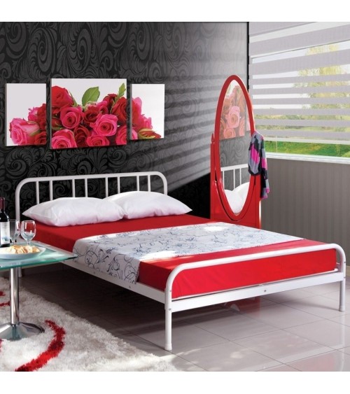 Letto matrimoniale Genoa in metallo bianco