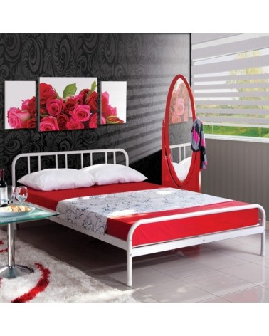 Letto matrimoniale Genoa in metallo bianco