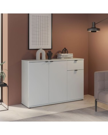 Mobile multiuso Segno con tre ante e 1 cassetto L 120 cm colore grigio chiaro
