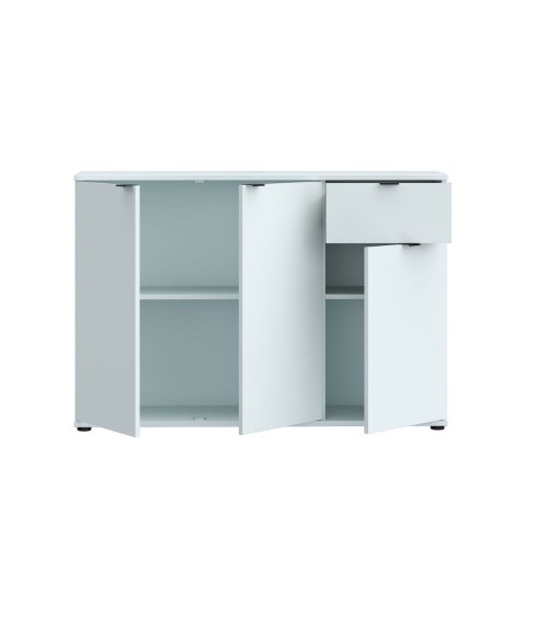 Mobile multiuso Segno con tre ante e 1 cassetto L 120 cm colore grigio chiaro