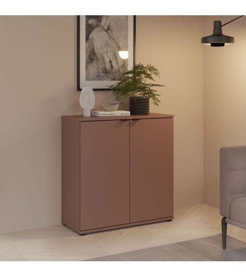 Mobile multiuso Segno con due ante  L 80 cm. colore terracotta