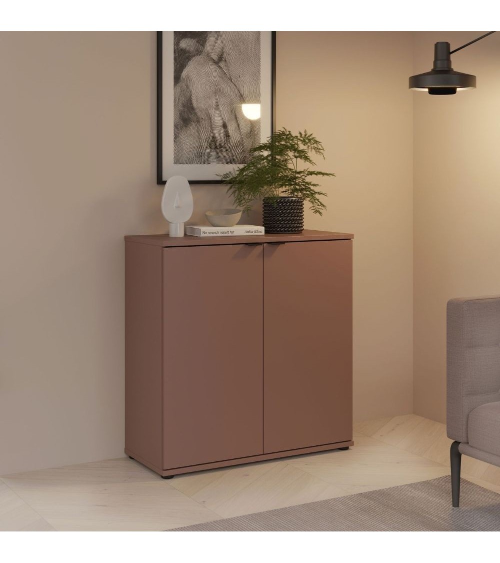 Mobile multiuso Segno con due ante  L 80 cm. colore terracotta