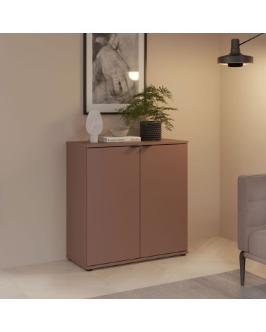 Mobile multiuso Segno con due ante  L 80 cm. colore terracotta