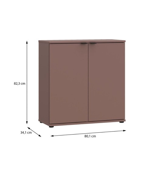 Mobile multiuso Segno con due ante  L 80 cm. colore terracotta