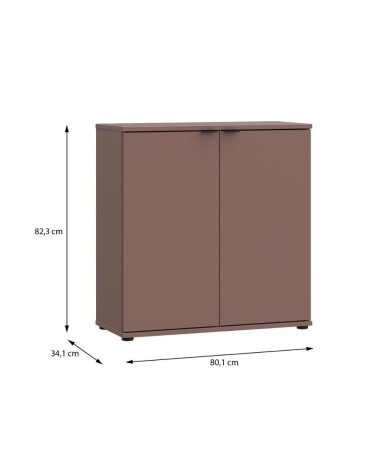Mobile multiuso Segno con due ante  L 80 cm. colore terracotta