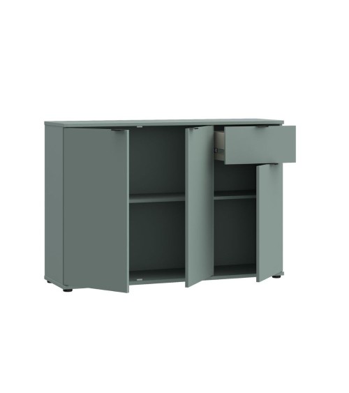 Mobile multiuso Segno con tre ante e 1 cassetto L 120 cm colore verde salvia