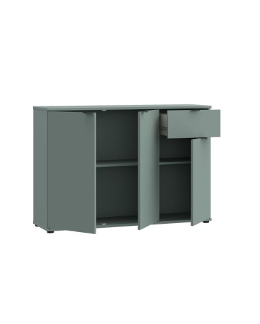 Mobile multiuso Segno con tre ante e 1 cassetto L 120 cm colore verde salvia