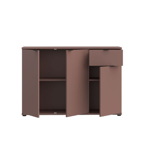 Mobile multiuso Segno con tre ante e 1 cassetto L 120 cm colore terracotta