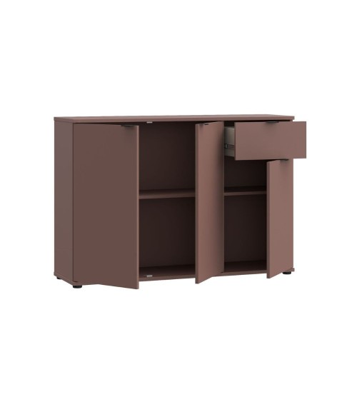 Mobile multiuso Segno con tre ante e 1 cassetto L 120 cm colore terracotta