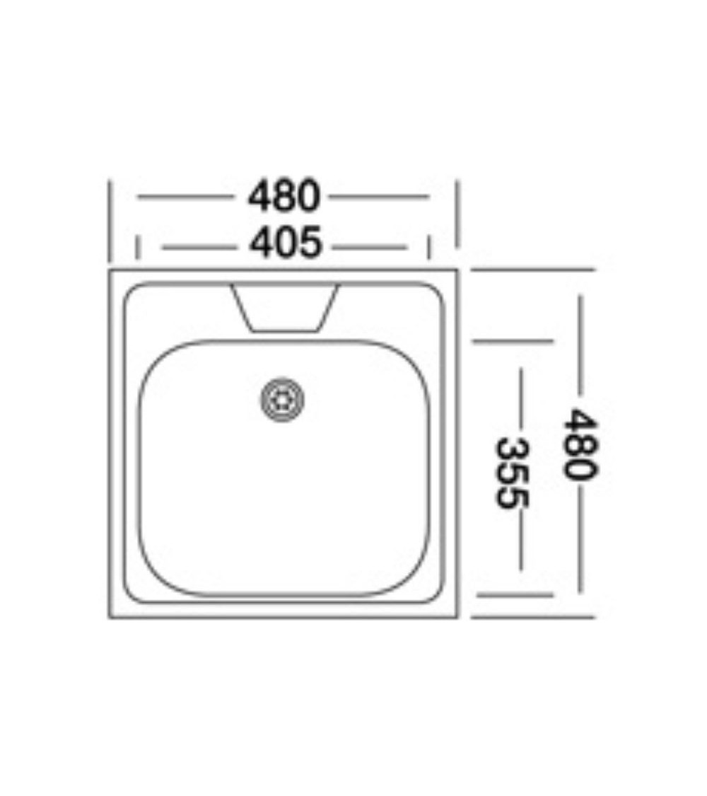 Lavello incasso monostampo N244KR 1 vasca 48x48 cm. inox