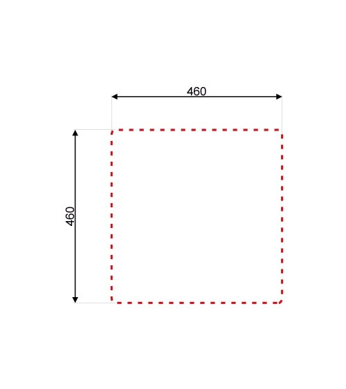 Lavello incasso monostampo N244KR 1 vasca 48x48 cm. inox