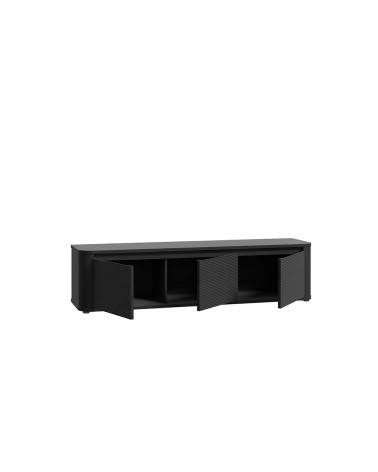 Soggiorno parete attrezzata Core piccolo con porta tv e libreria pensile in rovere e nero