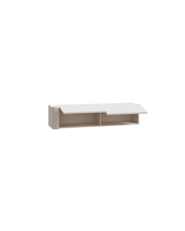 Soggiorno parete attrezzata Core grande con porta tv e pensili in colore rovere e cashmere