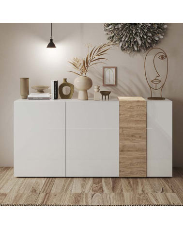 Madia Sabry 3 ante bianco lucido rovere Kadiz