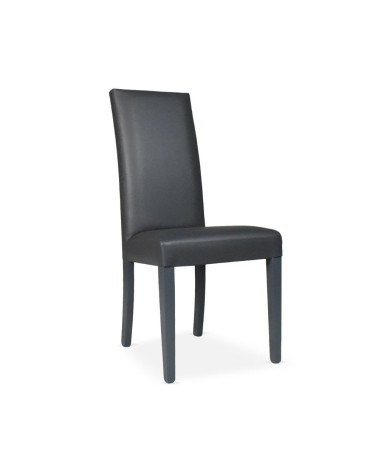 Sedia Nancy in ecopelle grigia antracite con gambe in tinta 2 pezzi