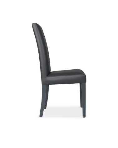 Sedia Nancy in ecopelle grigia antracite con gambe in tinta 2 pezzi