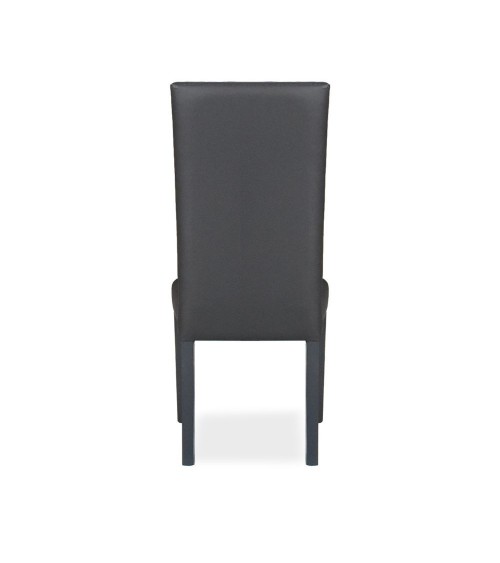 Sedia Nancy in ecopelle grigia antracite con gambe in tinta 2 pezzi