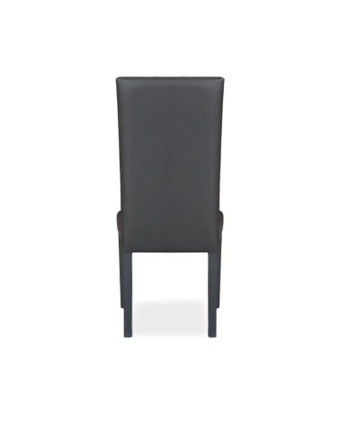 Sedia Nancy in ecopelle grigia antracite con gambe in tinta 2 pezzi