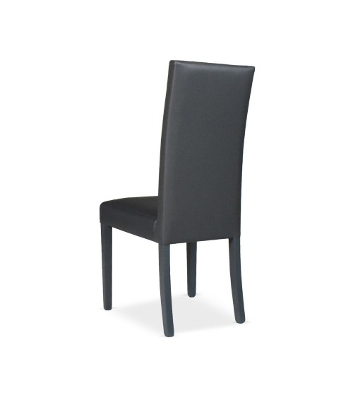 Sedia Nancy in ecopelle grigia antracite con gambe in tinta 2 pezzi