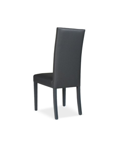 Sedia Nancy in ecopelle grigia antracite con gambe in tinta 2 pezzi
